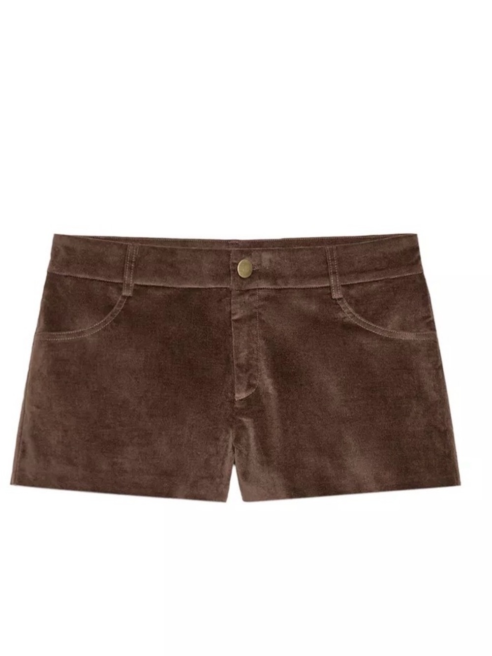 Zara Brown Faux Suede Mini Shorts
